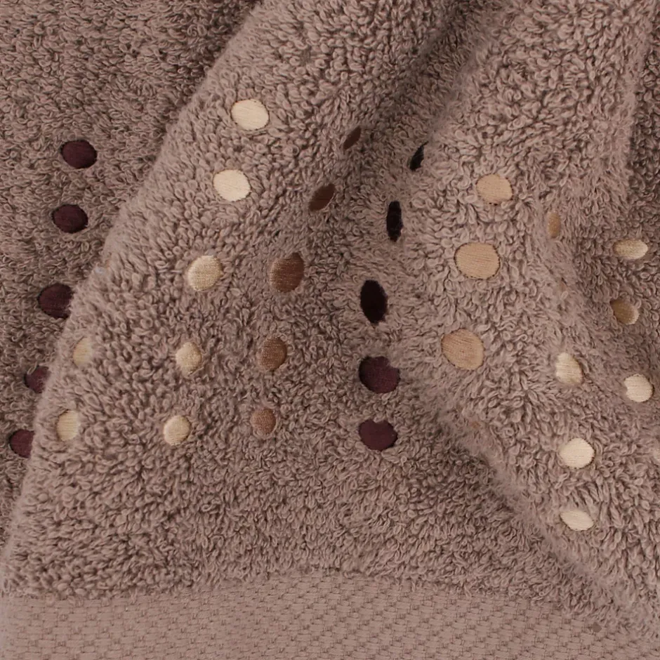 Linnea Drap de douche 70x140 cm coton 550g/m2 PURE POINTS Marron Taupe