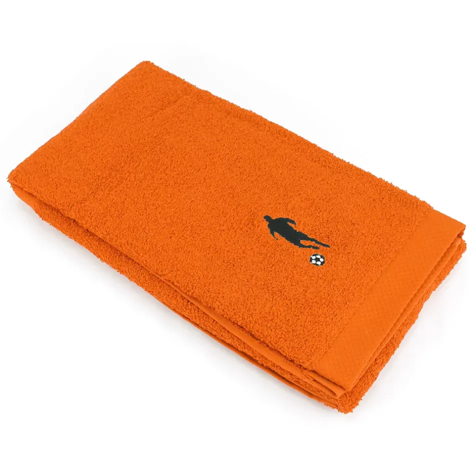 Linnea Drap de douche 70x140 cm coton 550g/m2 PURE FOOTBALL Orange Butane