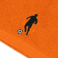 Linnea Drap de douche 70x140 cm coton 550g/m2 PURE FOOTBALL Orange Butane