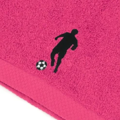Linnea Drap de douche 70x140 cm coton 550g/m2 PURE FOOTBALL Rose Fuchsia
