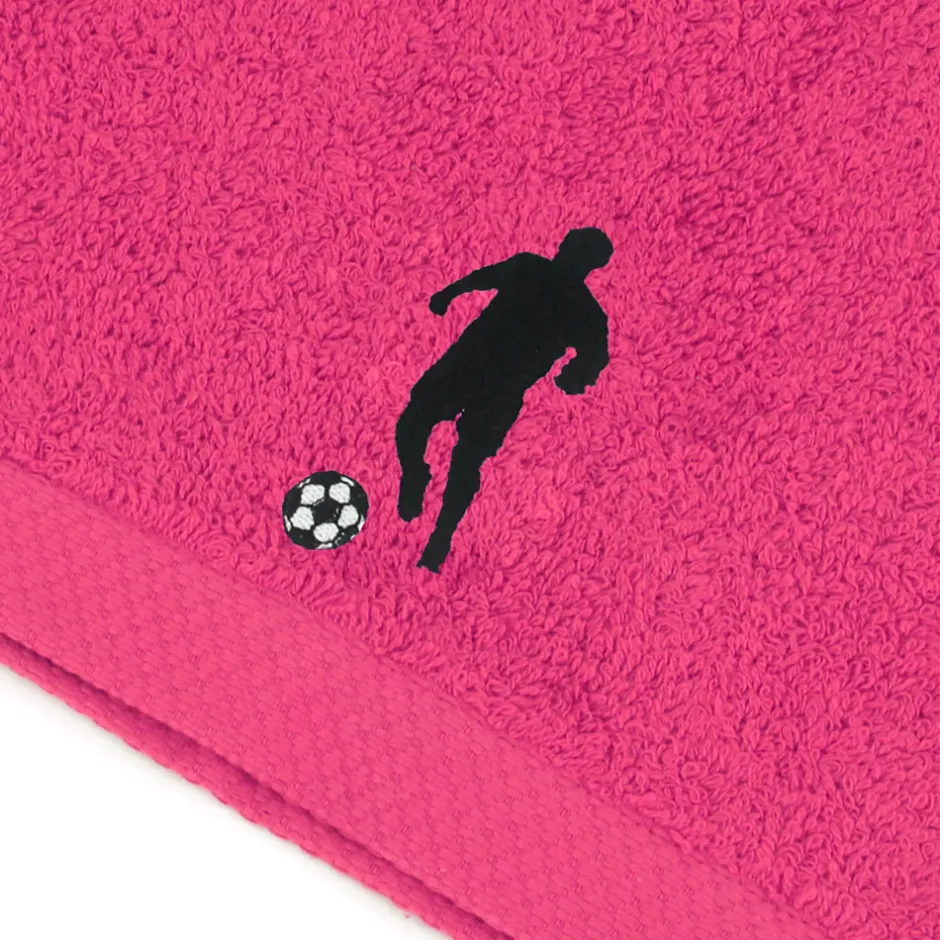 Linnea Drap de douche 70x140 cm coton 550g/m2 PURE FOOTBALL Rose Fuchsia