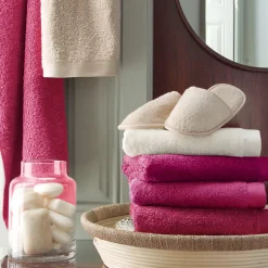 Linnea Drap de douche 70x140 cm coton peigné ALBA prune