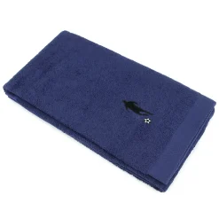 Linnea Drap de douche 70x140 cm coton 550g/m2 PURE FOOTBALL Bleu Marine