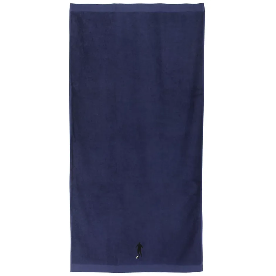 Linnea Drap de douche 70x140 cm coton 550g/m2 PURE FOOTBALL Bleu Marine