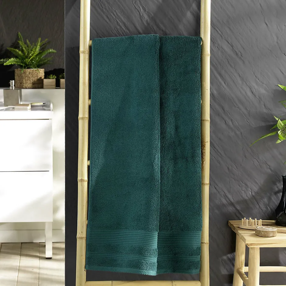 Douceur D'Intérieur Drap de Douche 70x130 cm Éponge Unie Tendresse Emeraude 600g/m²* Serviette De Bain