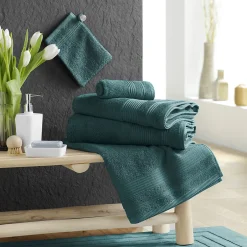 Douceur D'Intérieur Drap de Douche 70x130 cm Éponge Unie Tendresse Emeraude 600g/m²* Serviette De Bain