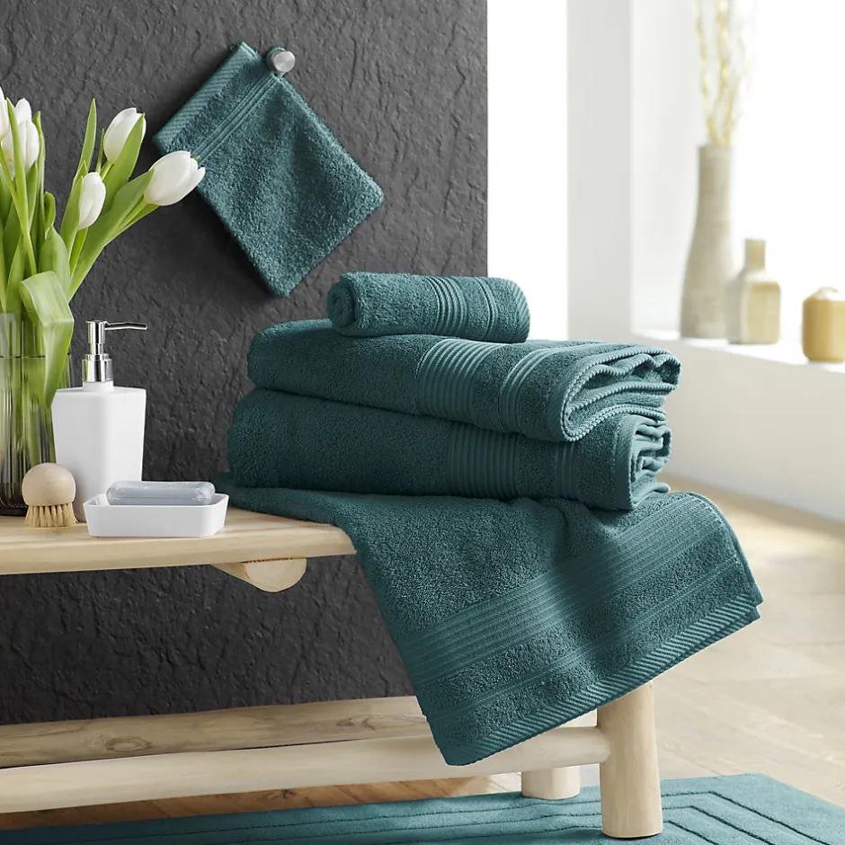 Douceur D'Intérieur Drap de Douche 70x130 cm Éponge Unie Tendresse Emeraude 600g/m²* Serviette De Bain