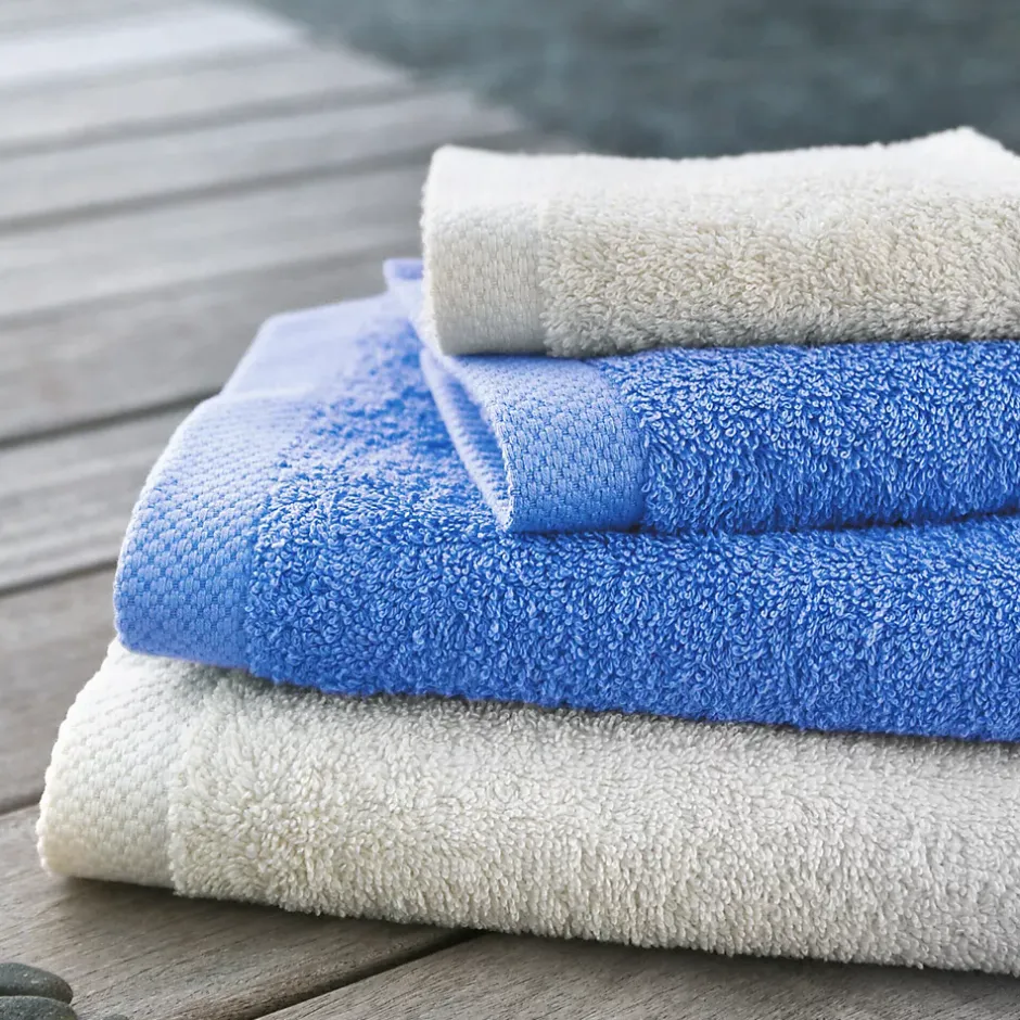 Linnea Drap de douche 70x140 cm PURE Bleu Mer 550g/m2* Serviette De Bain