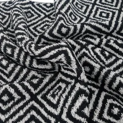 Linnea Drap de douche 70x140 cm SYMETRIE coton Noir Losanges