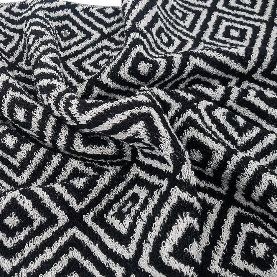 Linnea Drap de douche 70x140 cm SYMETRIE coton Noir Losanges