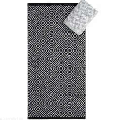 Linnea Drap de douche 70x140 cm SYMETRIE coton Noir Losanges
