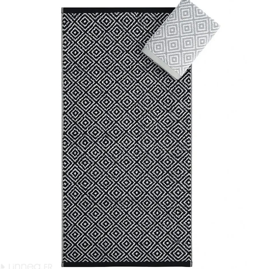 Linnea Drap de douche 70x140 cm SYMETRIE coton Noir Losanges