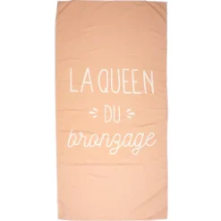 Linnea Drap de plage 70x140 cm en polyester collection KANEOHE modèle "La queen du bronzage" rose