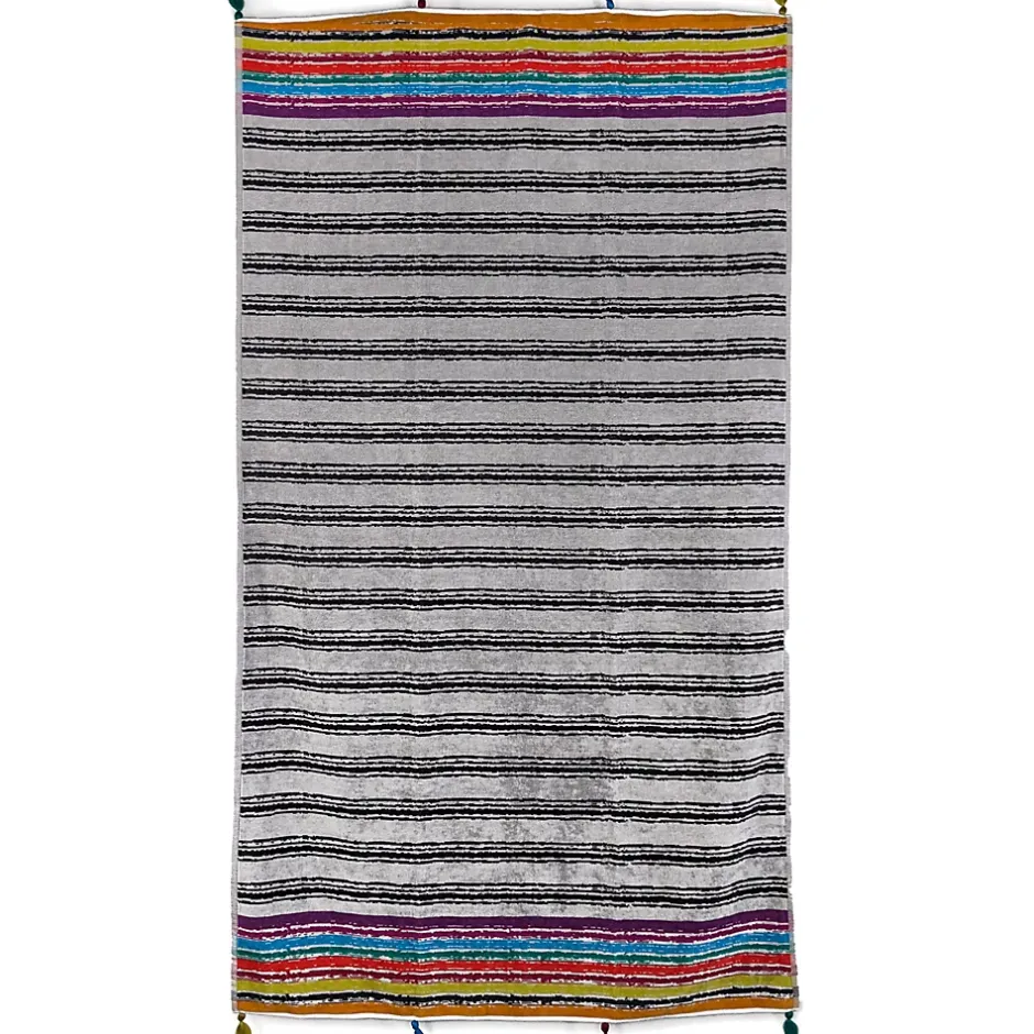 Linnea Drap de plage 100x180 cm en velours collection SICILE multicolore* Serviette De Bain