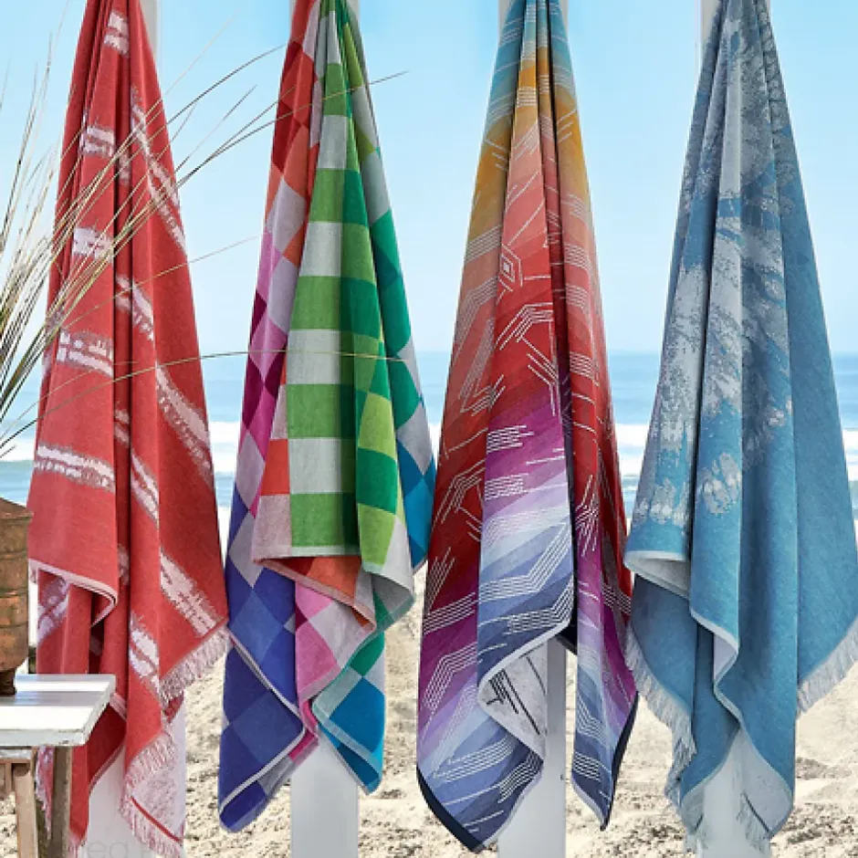 Linnea Drap de plage 100x180 cm en velours collection SICILE multicolore* Serviette De Bain