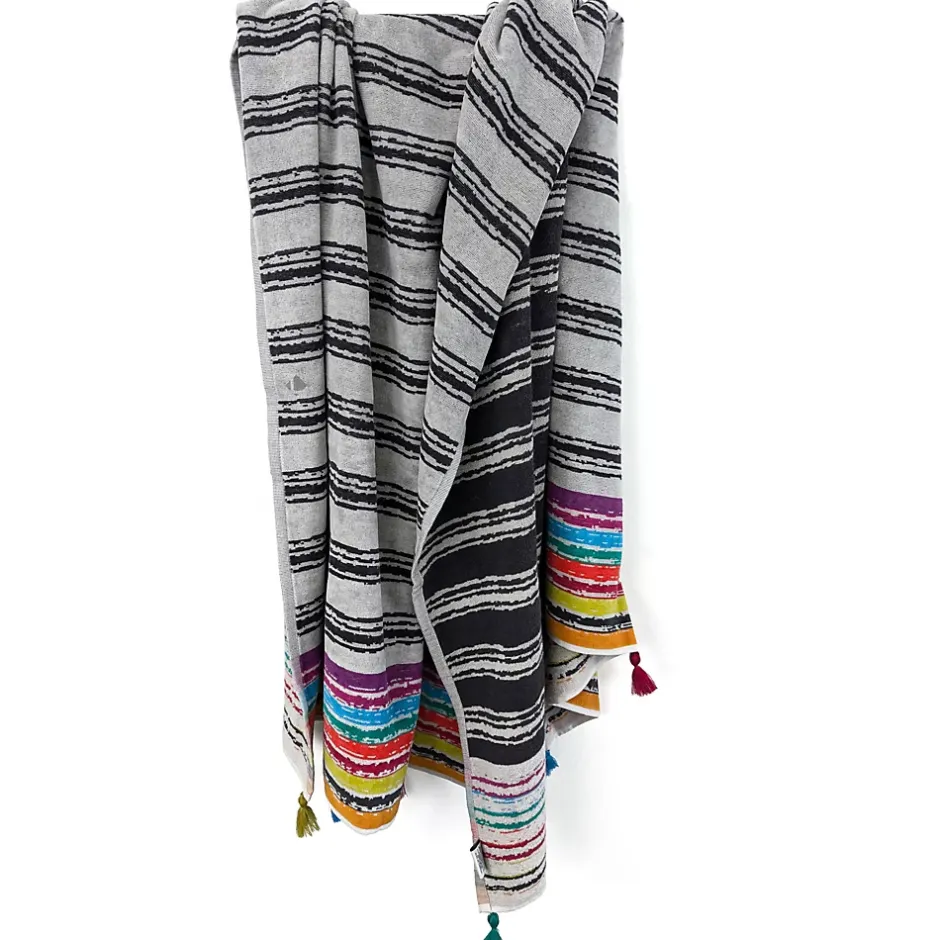 Linnea Drap de plage 100x180 cm en velours collection SICILE multicolore* Serviette De Bain