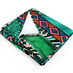 Linnea Drap de plage 100x180 cm JUNGLE Vert* Serviette De Bain