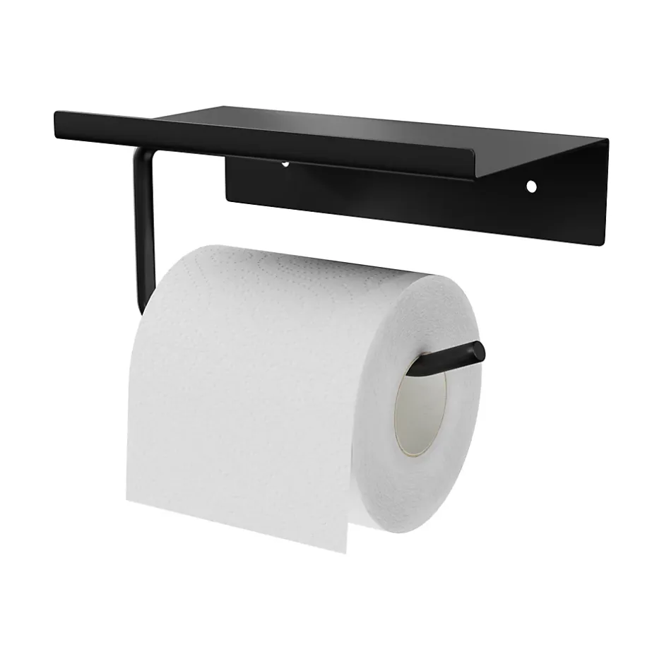 GoodHome Dérouleur de papier toilette Kina Noir