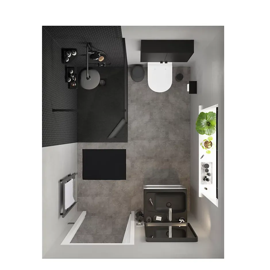GoodHome Dérouleur de papier toilette Kina Noir
