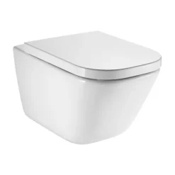 Geberit Duofix pack WC bâti-support UP100 + WC suspendu sans bride Roca avec abattant SoftClose + plaque blanche (GEBROGAWR02-FR)