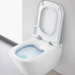 Geberit Duofix pack WC bâti-support UP100 + WC suspendu sans bride Roca avec abattant SoftClose + plaque blanche (GEBROGAWR02-FR)