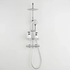 Edouard Rousseau - Colonne de Douche Thermostatique ARS Tablette - Mitigeur à Corps Froid - Douchette 3 Jets - Chromé