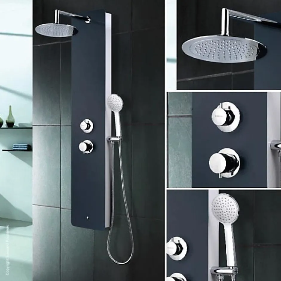 Rousseau Edouard - Colonne de douche avec robinetterie ERIS - Fintion Gris Anthracite