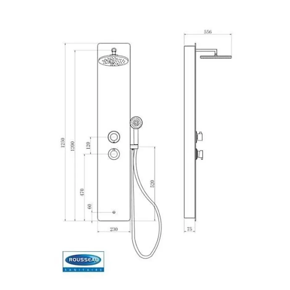 Rousseau Edouard - Colonne de douche avec robinetterie ERIS - Fintion Gris Anthracite