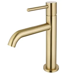 Edouard Rousseau - Mitigeur Lavabo SCRIPY - Aérateur Économie d Eau -3 Finitions Disponibles - Livré Complet avec Vidage - Laiton* Robinet Lavabo Et Vasque