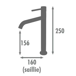 Edouard Rousseau - Mitigeur lavabo haut SCRIPY - Butée éco stop - Vidage clic clac inclus - 3 coloris disponibles
