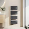 EMKE Sèche-Serviettes à Eau Chaude Design Plat, Connexion Latérale Anthracite 1041x400mm 478W