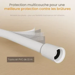EMKE Colonne de douche thermostatique, pluie 36x24 cm, douchette 4 jets, débit réglable, barre et flexible inclus, blanc* Colonne De Douche Thermostatique