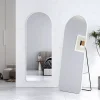 EMKE Grand miroir intégral avec cadre en aluminium blanc, 160 x 60 cm, sur pied ou mural* Miroir Simple