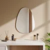 EMKE Miroir de Salle de Bain Asymétrique 50 x 70 cm, Miroir Ovale pour Salle de Bain, Miroir Mural irrégulier Miroir Décoratif