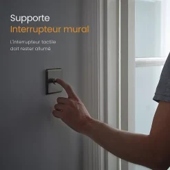 EMKE Miroir led salle de bain 80 cm, avec 3 Couleurs de lumière réglables+Anti-buée, Économie d'énergie miroir led