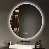 EMKE Miroir lumineux salle de bain rond 80cm, rétro-éclairage, Interrupteur Tactile, Anti-buée, LED Lumière Froide/Neutre/Chaude