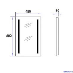 EMKE Miroir lumineux salle de bain 45x60cm, Miroir LED salle de bain, Miroir avec l'éclairage, Lumière blanche froide