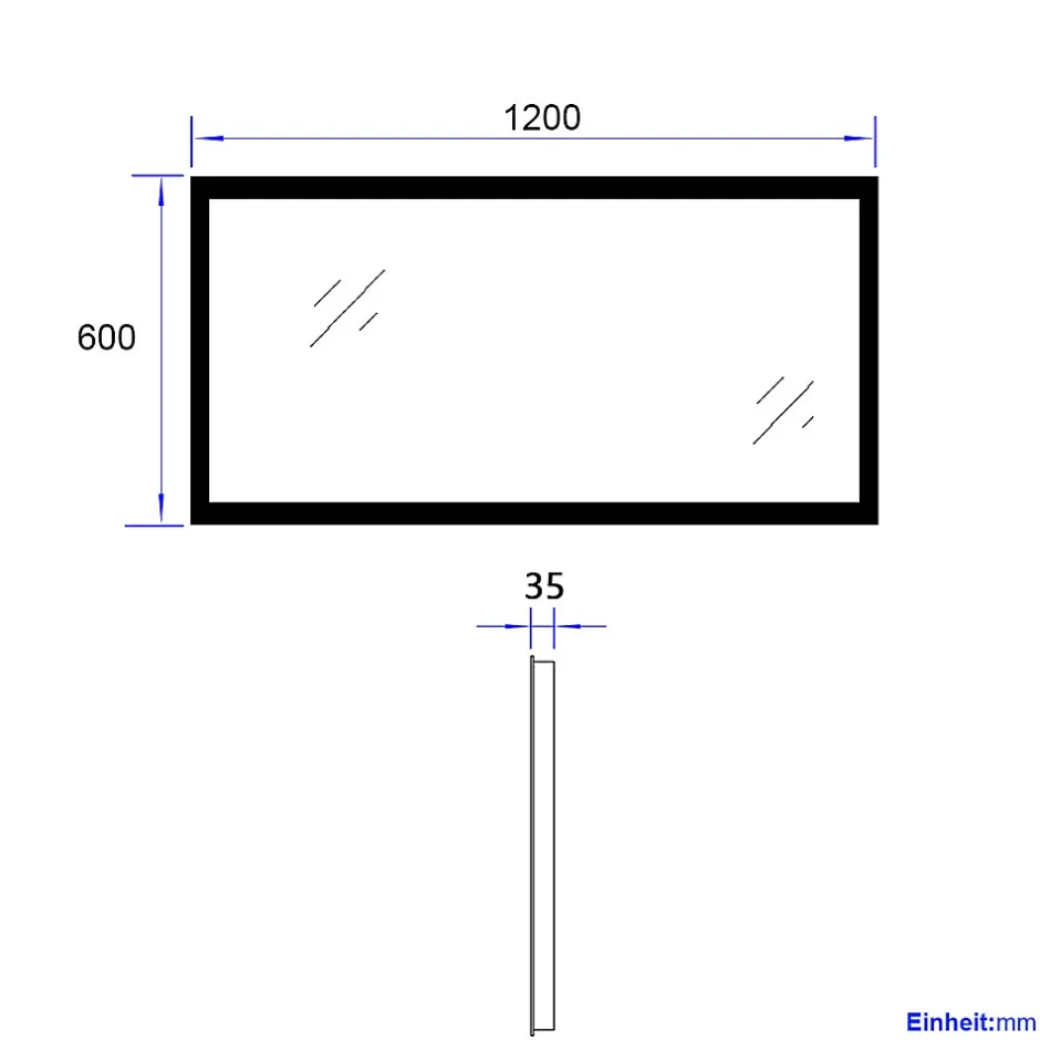 EMKE Miroir lumineux salle de bain 120x60cm, Miroir LED avec Interrupteur à bouton, Anti-buée, lumière Blanche Froide/Chaude* Miroir Lumineux