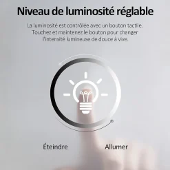 EMKE Miroir lumineux salle de bain 50x70cm, Miroir LED avec l'éclairage, Interrupteur Tactile, Anti-buée, Lumière Blanche Froide* Miroir Lumineux