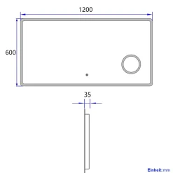 EMKE Miroir lumineux salle de bain 120x60cm, Miroir LED avec Interrupteur Tactile, 3x Grossissement, Lumière Blanche Froide