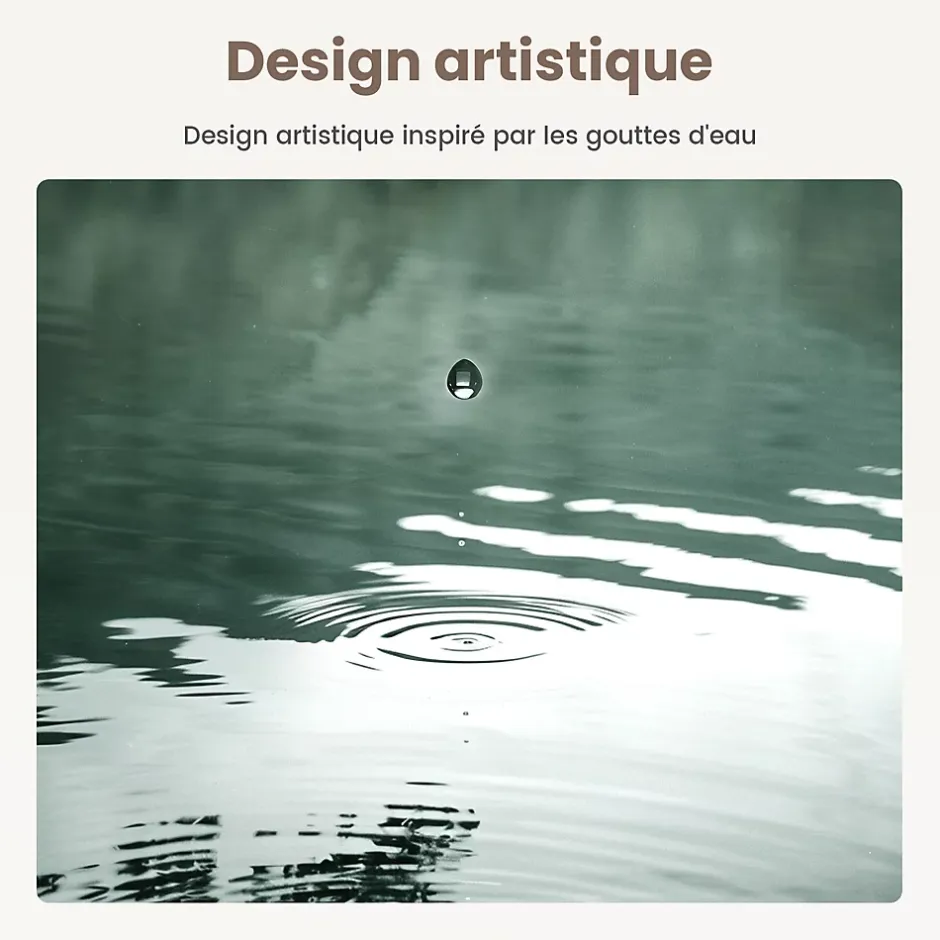 EMKE Miroir salle de bain avec éclairage, asymétrique, anti-buée, interrupteur tactile, 3 couleurs de lumière réglable, 65 x 45 cm