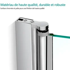 EMKE Pare de baignoire en 6 mm verre securit Paroi de douche pliable pour baignoire Revêtement Nano facile à nettoyer 110 x 140 cm