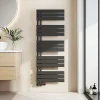 EMKE Radiateur Chauffe-Serviettes à Eau Chaude, Modèle Plat Anthracite Connexion Latérale 1320x500mm 661W