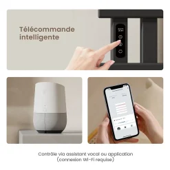 EMKE Radiateur sèche-serviettes électrique salle de bain avec thermostat, panneau chauffant, minuterie, 130x50 cm, 450W, noir mat