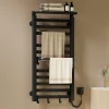 EMKE Radiateur sèche-serviettes électrique salle de bain 100 x 50 cm, température constante intelligente, 280 W, noir mat* Sèche-Serviettes Électrique