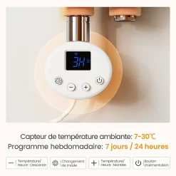EMKE Radiateur Sèche-Serviettes Électrique 1599x600 mm, Blanc 1000W, WiFi, Modes Intelligents, Détection Fenêtre* Sèche-Serviettes Électrique