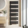 EMKE Radiateur Sèche-Serviettes à Eau Chaude Flat Panel - Noir Mat 160x60 cm - 958W* Sèche-Serviettes Eau Chaude