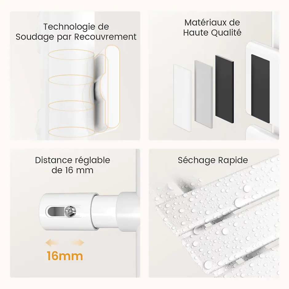 EMKE Radiateur Sèche-Serviettes Électrique 1041x400 mm, Blanc 400W, WiFi, Modes Intelligents, Détection Fenêtre* Sèche-Serviettes Électrique