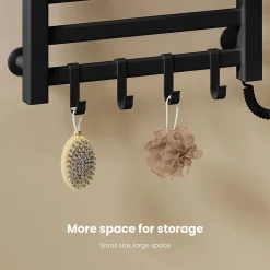 EMKE Radiateur sèche-serviettes électrique salle de bain 50 x 50 cm, température constante intelligente, noir mat* Sèche-Serviettes Électrique