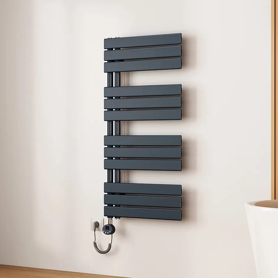 EMKE Radiateur Sèche-Serviettes Électrique 1041x500 mm, Gris Anthracite 600W, WiFi, Modes Intelligents, IPX4